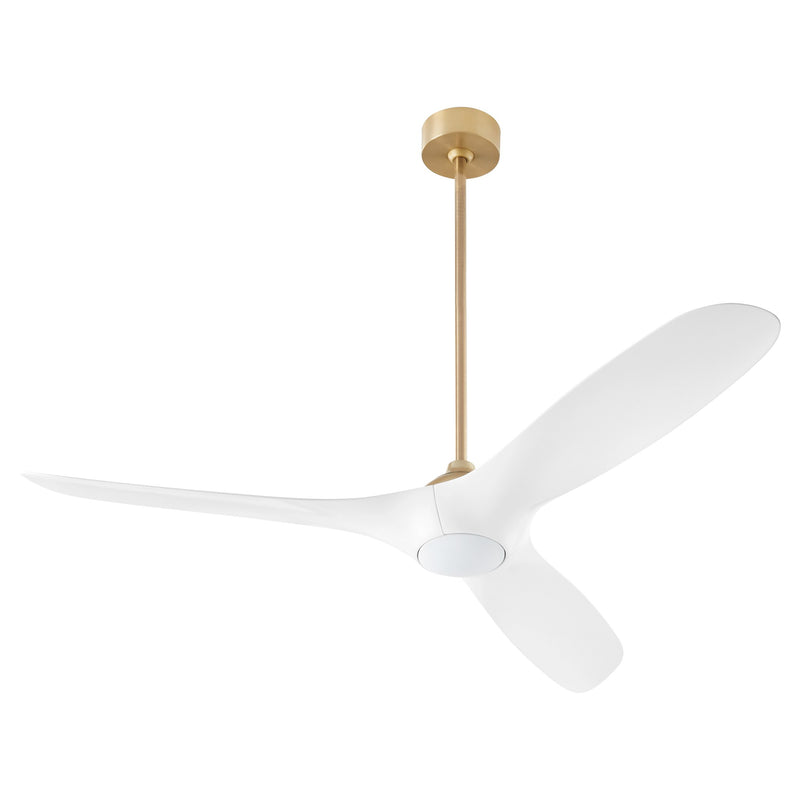 Province 56" 3-Blade Ceiling Fan in Aged Brass / White