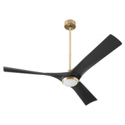 Ridley 58" 3-Blade Ceiling Fan in Aged Brass / Black