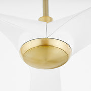 Ridley 58" 3-Blade Ceiling Fan in Aged Brass / White