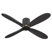 Myriad 56" 4-Blade Hugger Ceiling Fan in Black / Aged Brass