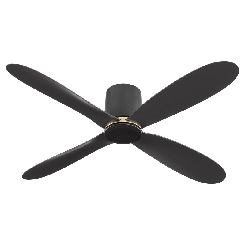 Myriad 56" 4-Blade Hugger Ceiling Fan in Black / Aged Brass