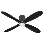Myriad 56" 4-Blade Hugger Ceiling Fan in Black / Aged Brass