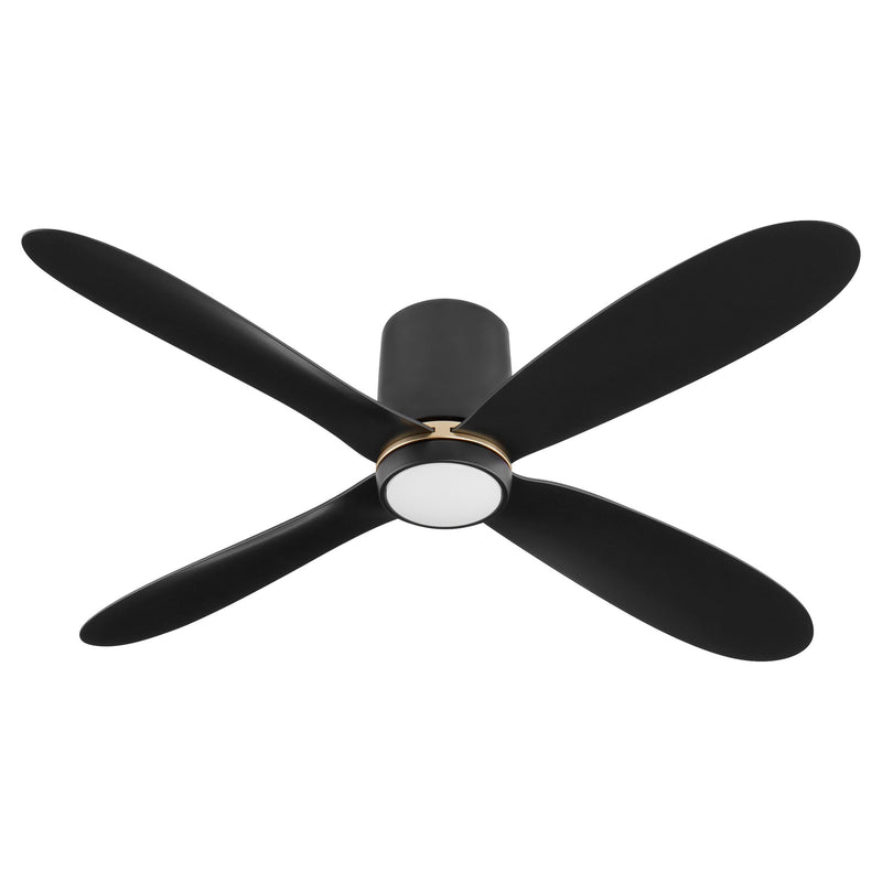 Myriad 56" 4-Blade Hugger Ceiling Fan in Black / Aged Brass