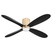Myriad 56" 4-Blade Hugger Ceiling Fan in Aged Brass