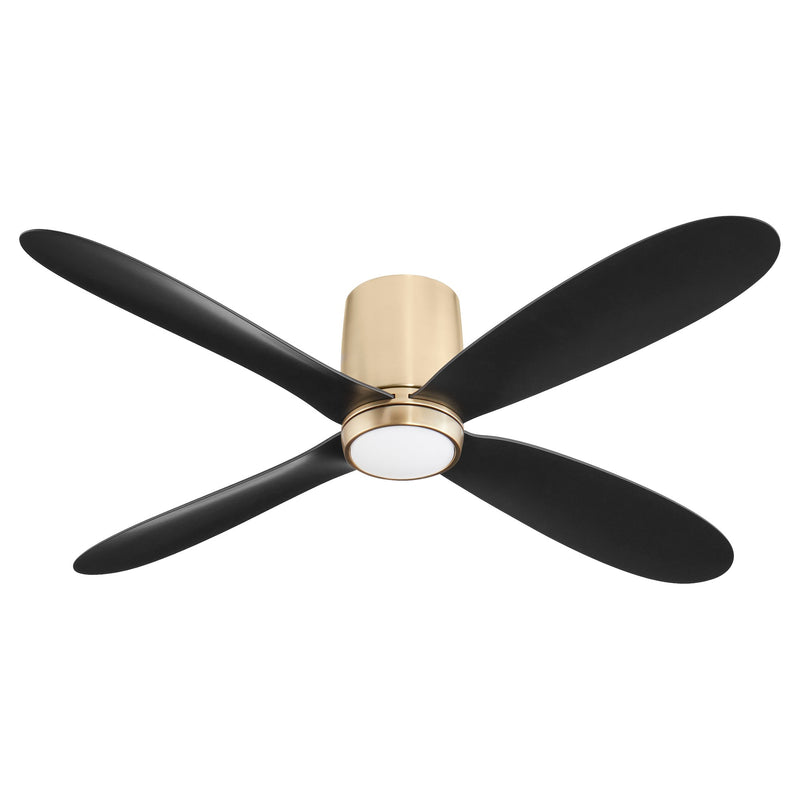 Myriad 56" 4-Blade Hugger Ceiling Fan in Aged Brass