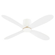 Myriad 56" 4-Blade Hugger Ceiling Fan in White / Aged Brass