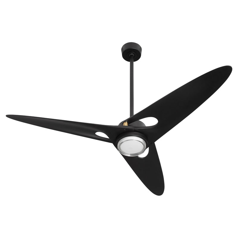 Apogee 60" 3-Blade LED Ceiling Fan in Matte Black / Aged Brass