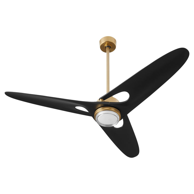 Apogee 60" 3-Blade LED Ceiling Fan in Aged Brass