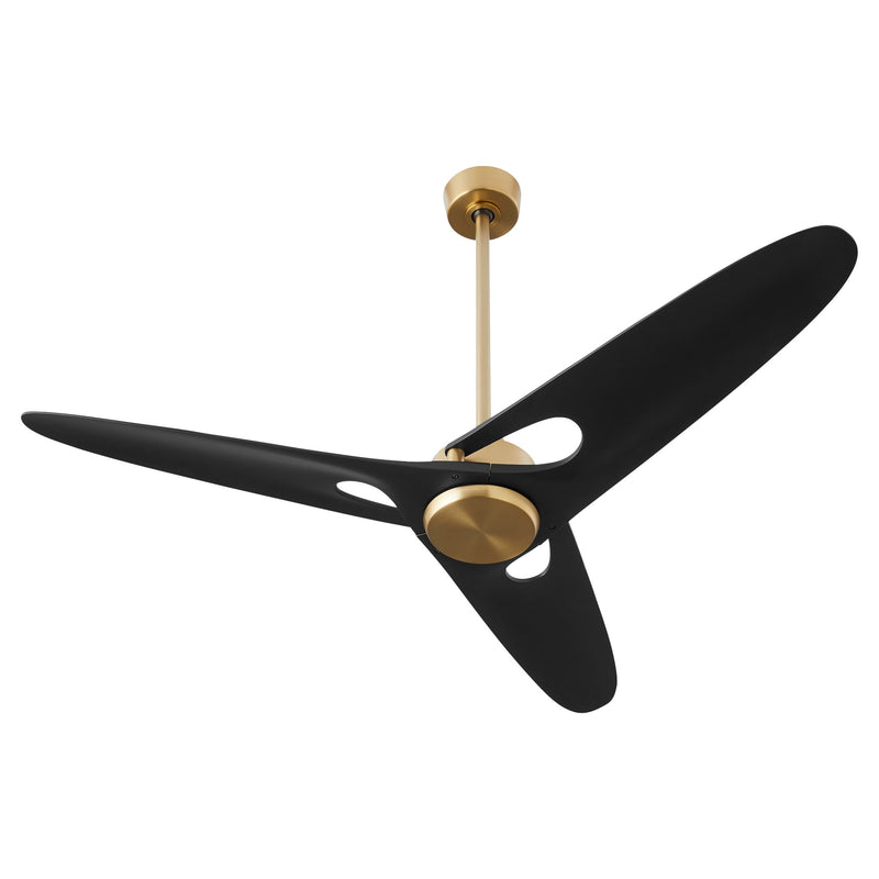Apogee 60" 3-Blade LED Ceiling Fan in Aged Brass