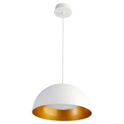 Lucci 16" LED Pendant in White / Industrial Brass