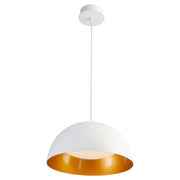 Lucci 16" LED Pendant in White / Industrial Brass