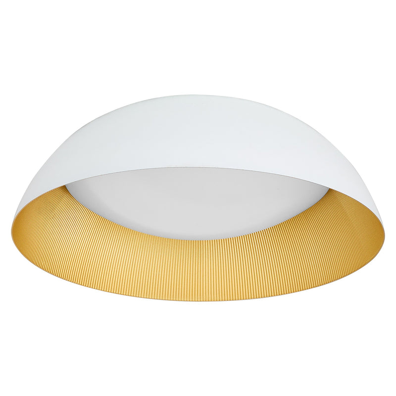 Lucci 18" LED Ceiling Mount in White / Industrial Brass