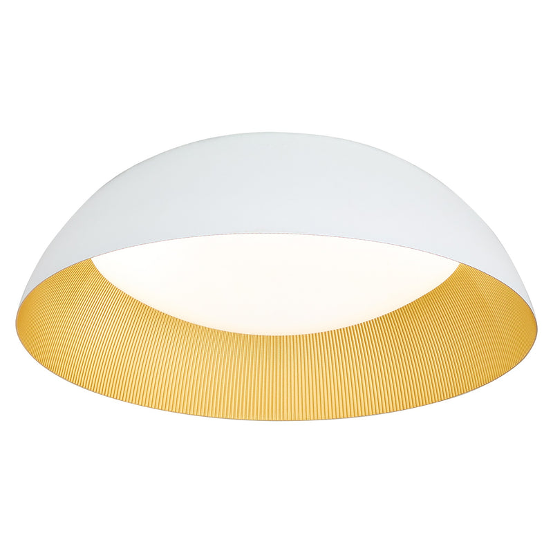 Lucci 18" LED Ceiling Mount in White / Industrial Brass