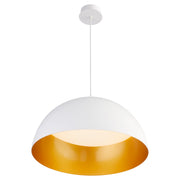 Lucci 23" LED Pendant in White / Industrial Brass