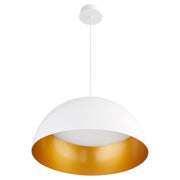 Lucci 23" LED Pendant in White / Industrial Brass