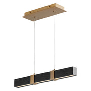 Decca 24" LED Linear Pendant in Black Oak / Aged Brass