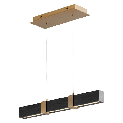 Decca 24" LED Linear Pendant in Black Oak / Aged Brass