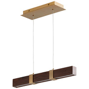 Decca 24" LED Linear Pendant in Walnut / Aged Brass