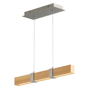Decca 24" LED Linear Pendant in White Oak / Satin Nickel