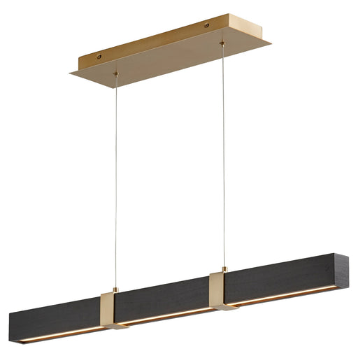Decca 36" LED Linear Pendant in Black Oak / Aged Brass