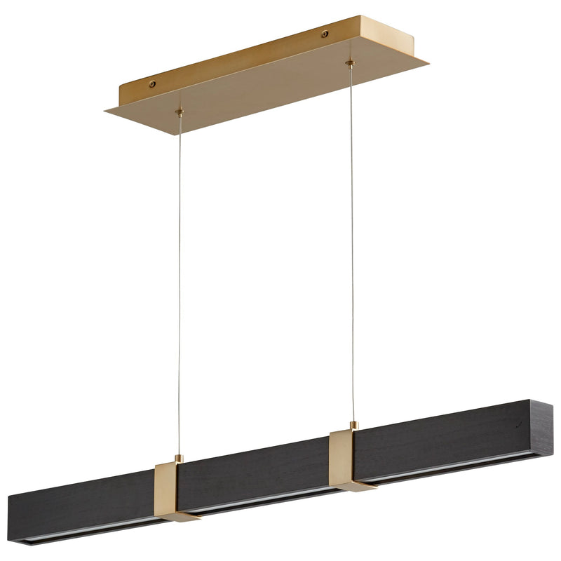 Decca 36" LED Linear Pendant in Black Oak / Aged Brass