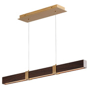 Decca 36" LED Linear Pendant in Walnut / Aged Brass