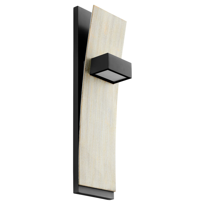 Dario LED Wall Sconce in Black / Weathered Oak