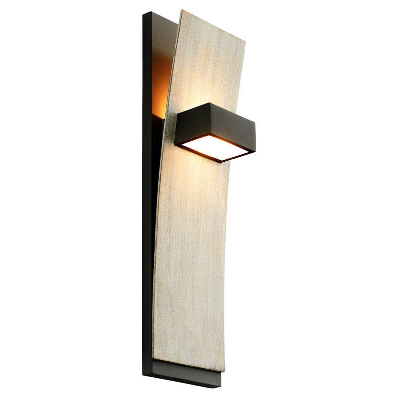 Dario LED Wall Sconce in Black / Weathered Oak