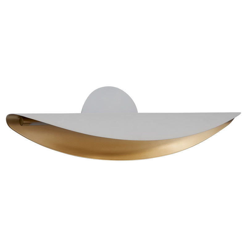 Pivot 23" LED Wall Sconce in White / Aged Brass