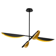 Pivot LED 4 Light Chandelier in Black / Aged Brass