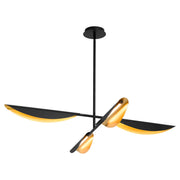 Pivot LED 4 Light Chandelier in Black / Aged Brass