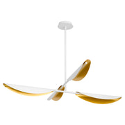 Pivot LED 4 Light Chandelier in White / Aged Brass