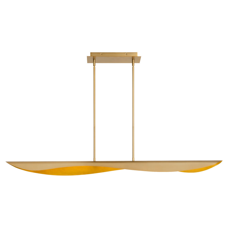 Pivot 55" LED Linear Pendant in Aged Brass