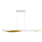 Pivot 55" LED Linear Pendant in White / Aged Brass