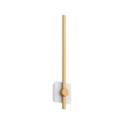 Zora 24" LED Wall Sconce in White / Industrial Brass
