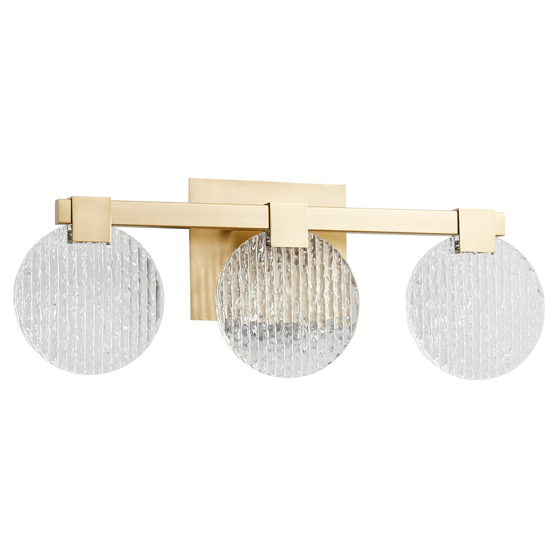 Axiom 3 Light LED Vanity Light in Aged Brass