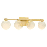 Axiom 4 Light LED Vanity Light in Aged Brass