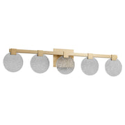 Axiom 5 Light LED Vanity Light in Aged Brass