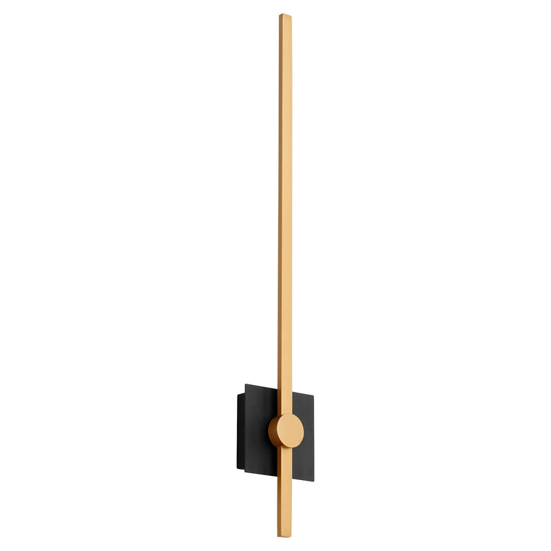Zora 32" LED Wall Sconce in Black / Industrial Brass
