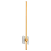 Zora 32" LED Wall Sconce in White / Industrial Brass