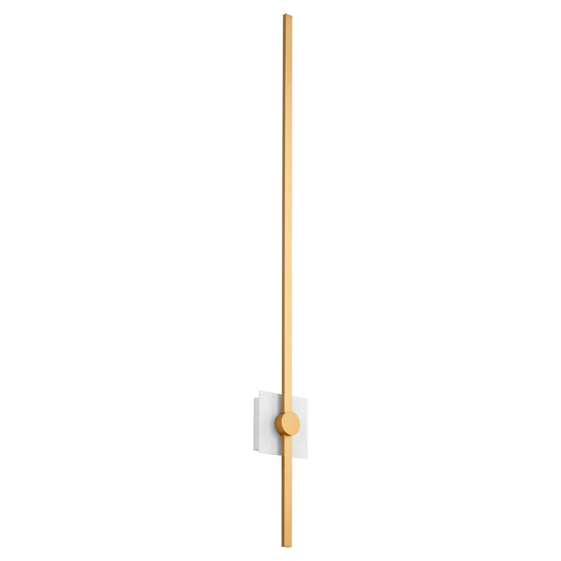 Zora 48" LED Wall Sconce in White / Industrial Brass