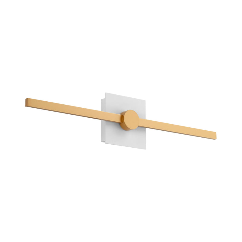 Zora 24" LED Vanity Sconce in White / Industrial Brass