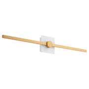 Zora 32" LED Vanity Sconce in White / Industrial Brass