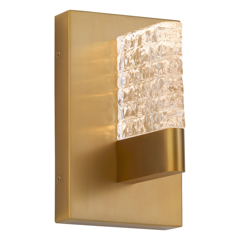 Gamma 1 Light LED Wall Mount in Brushed Brass