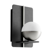 Iota LED Wall Sconce in Black / Satin Nickel