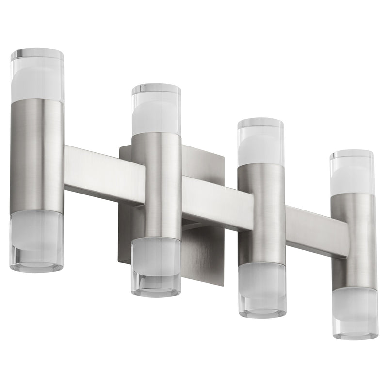 Alarum 8 Light LED Vanity Light in Satin Nickel