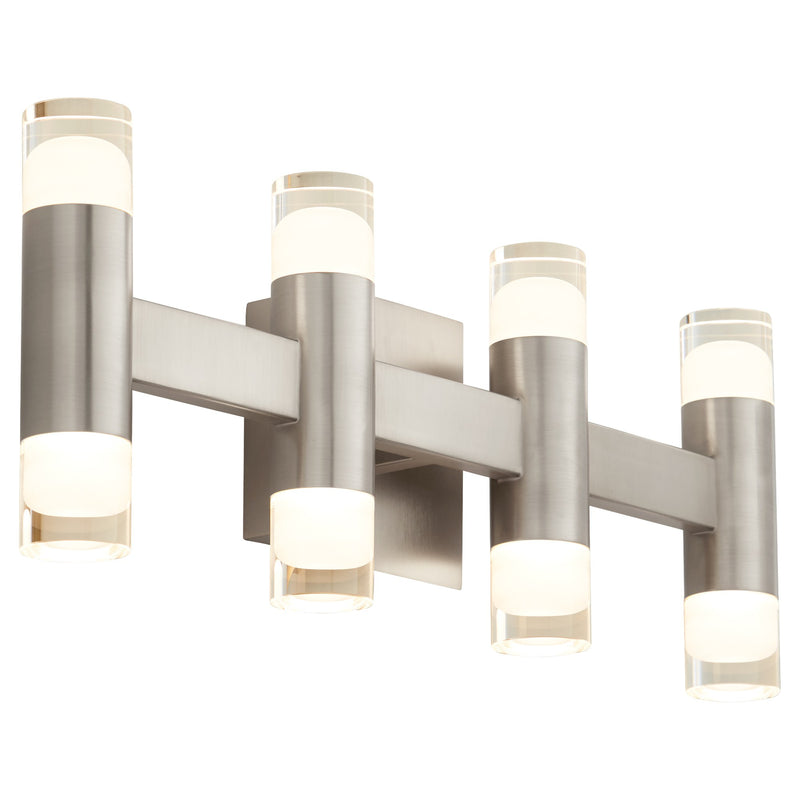 Alarum 8 Light LED Vanity Light in Satin Nickel