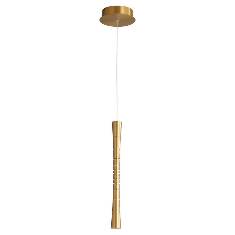 Sabre 1 Light LED Mini Pendant in Aged Brass
