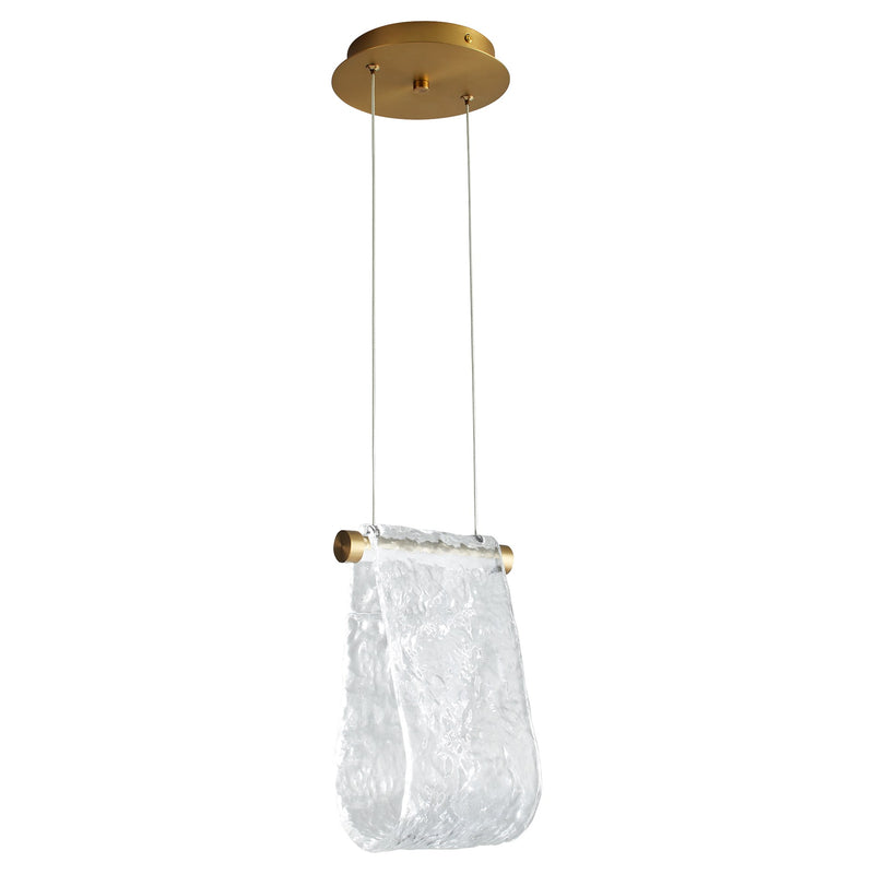 Veer 1 Light LED Mini Pendant in Aged Brass