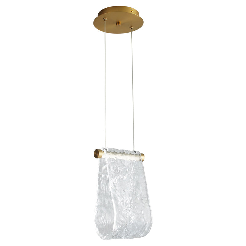 Veer 1 Light LED Mini Pendant in Aged Brass